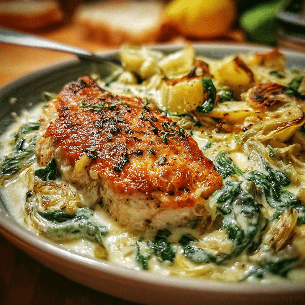 Healthy Spinach Artichoke Chicken
