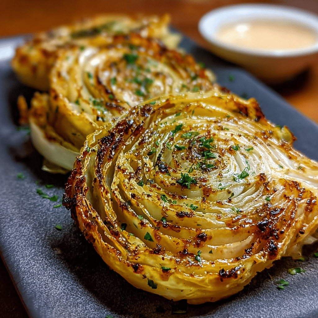 Oven Roasted Garlic Cabbage Steaks