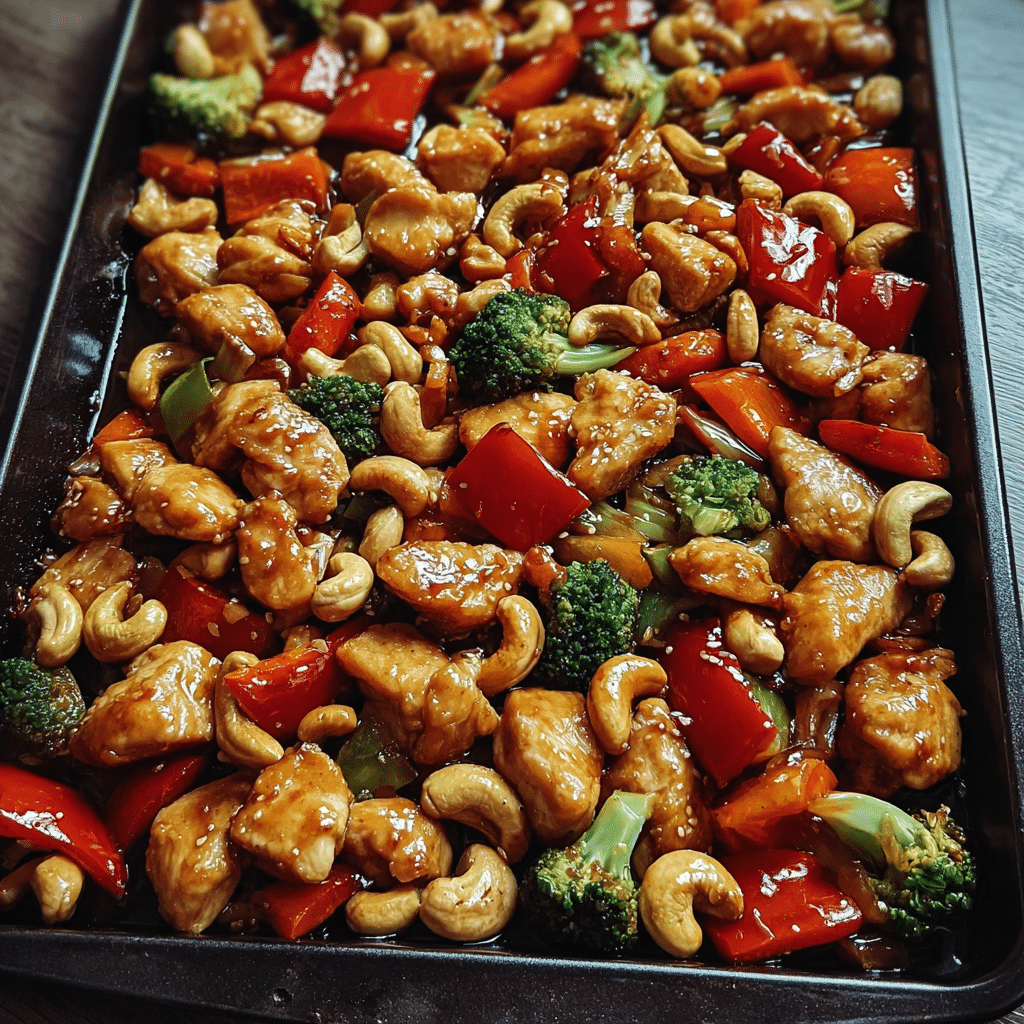 Sheet Pan Cashew Chicken 