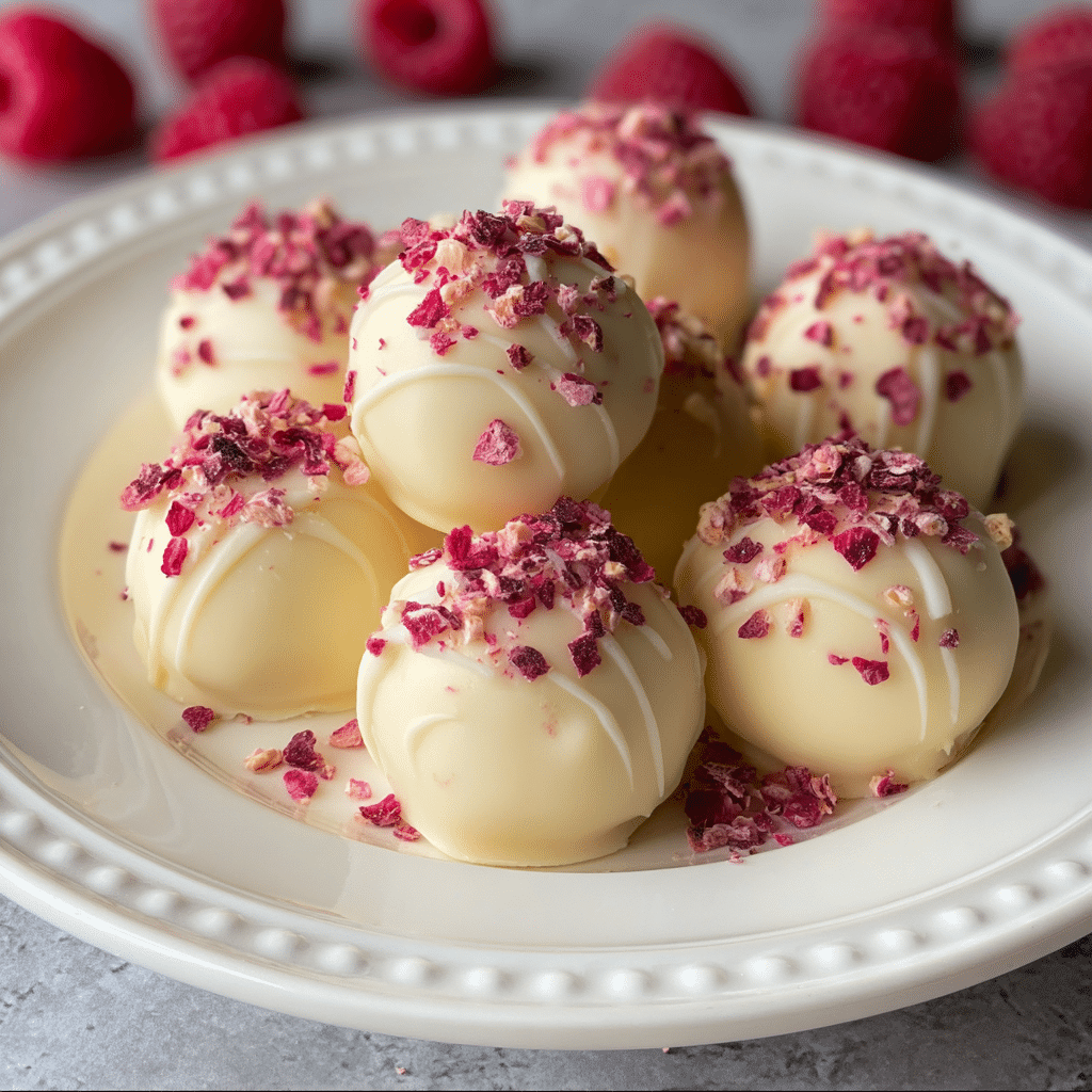 White Chocolate Raspberry Truffles
