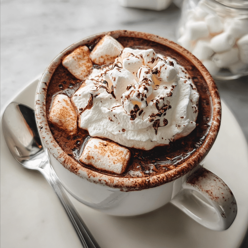 The Best Hot Chocolate with Whipped Cream and Marshmallows