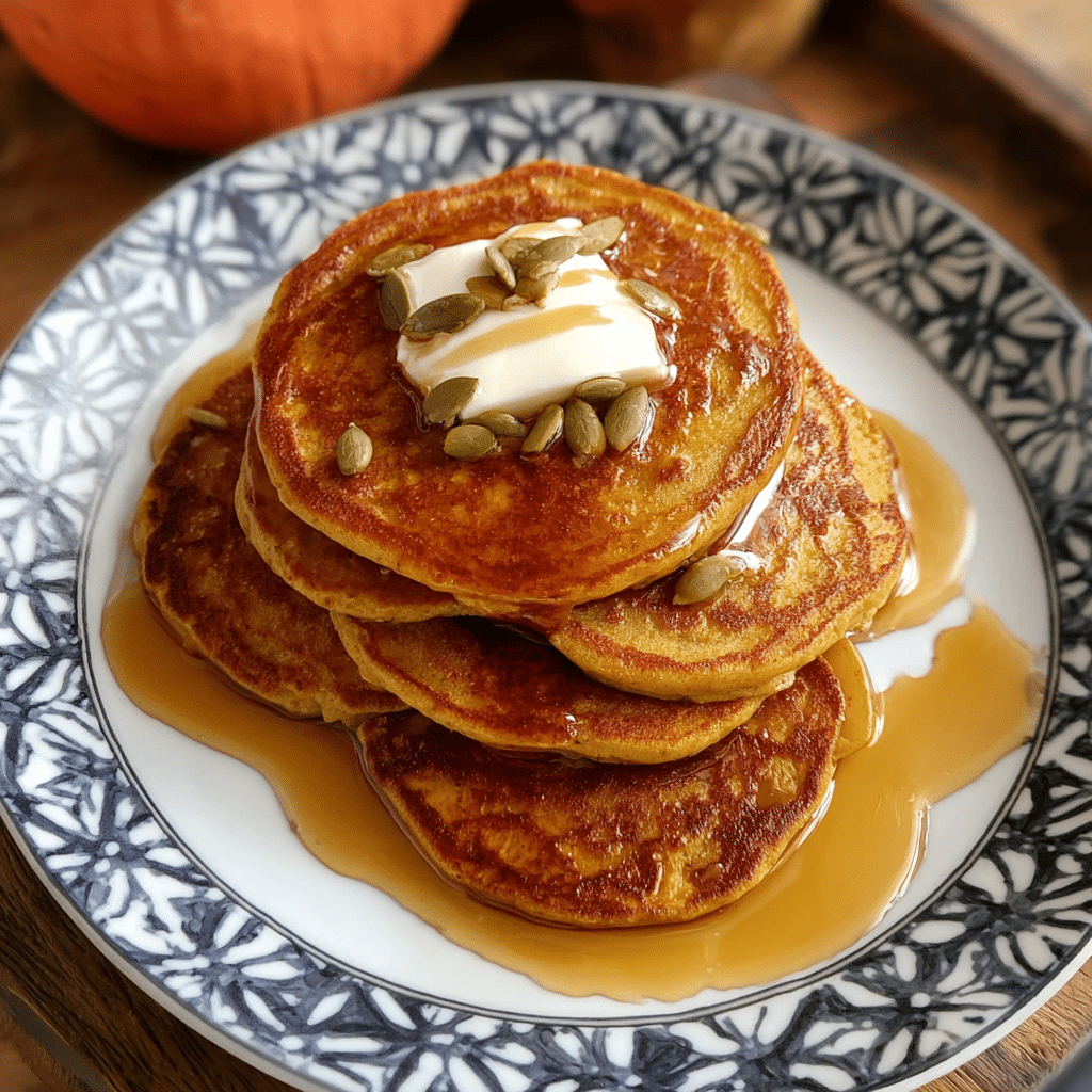 Pumpkin Greek Yogurt Pancakes