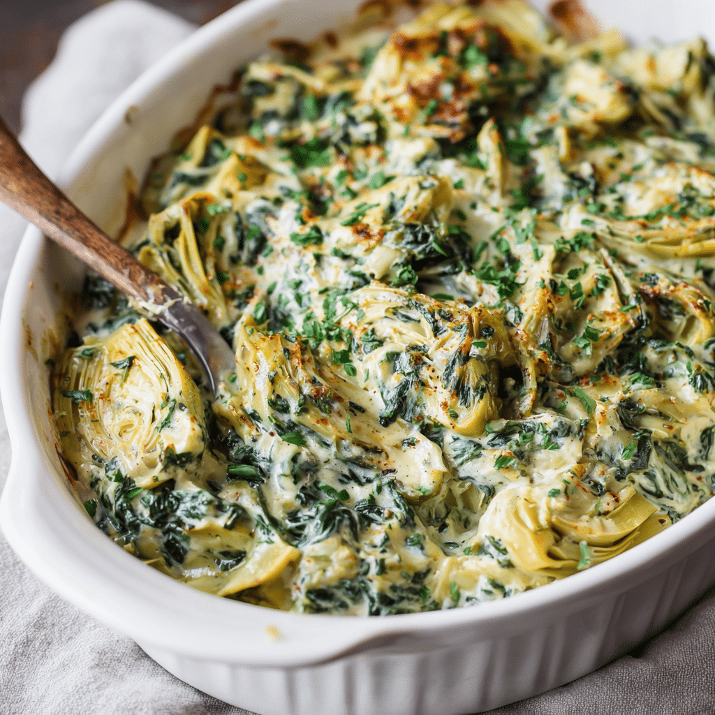 High-Protein Spinach Artichoke Chicken Casserole