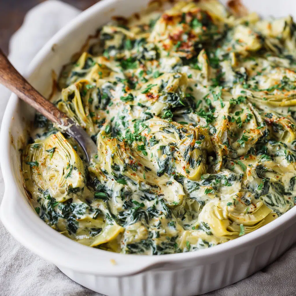 High-Protein Spinach Artichoke Chicken Casserole
