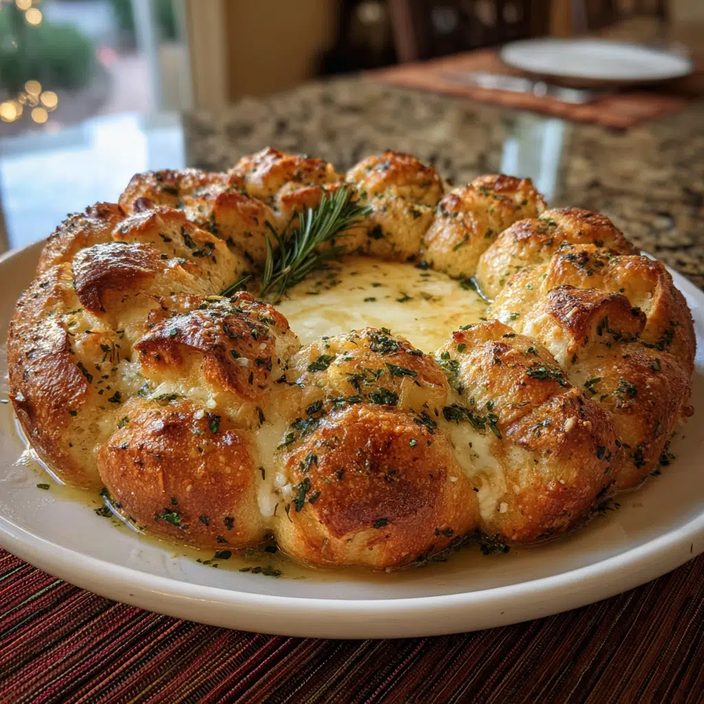 Garlic Bread Wreath with Baked Brie