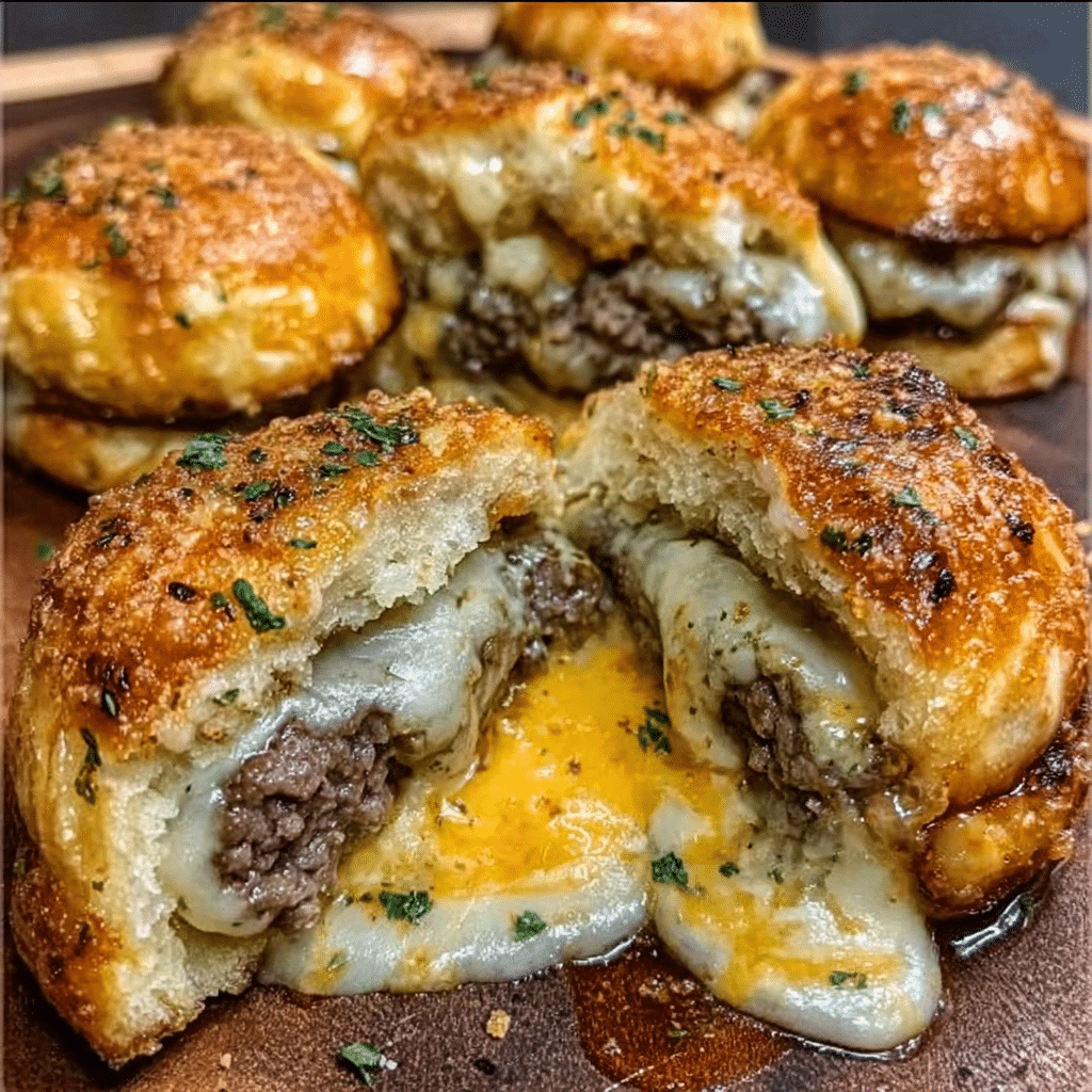 Garlic Parmesan Cheeseburger Bombs