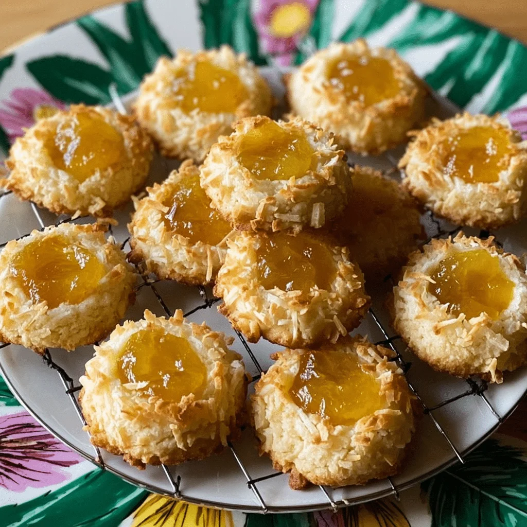 Hawaiian Pineapple Coconut Thumbprint Cookies