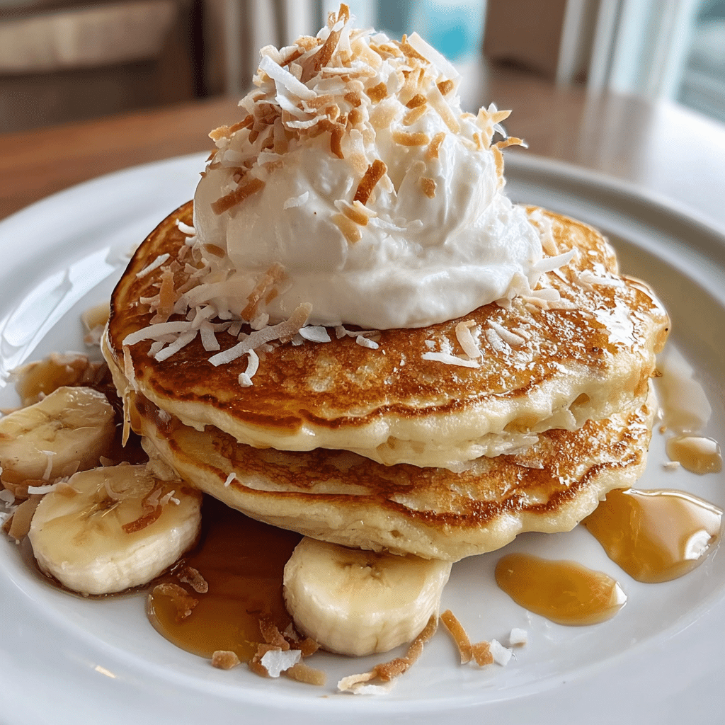 Sweet Coconut Cream Pancakes