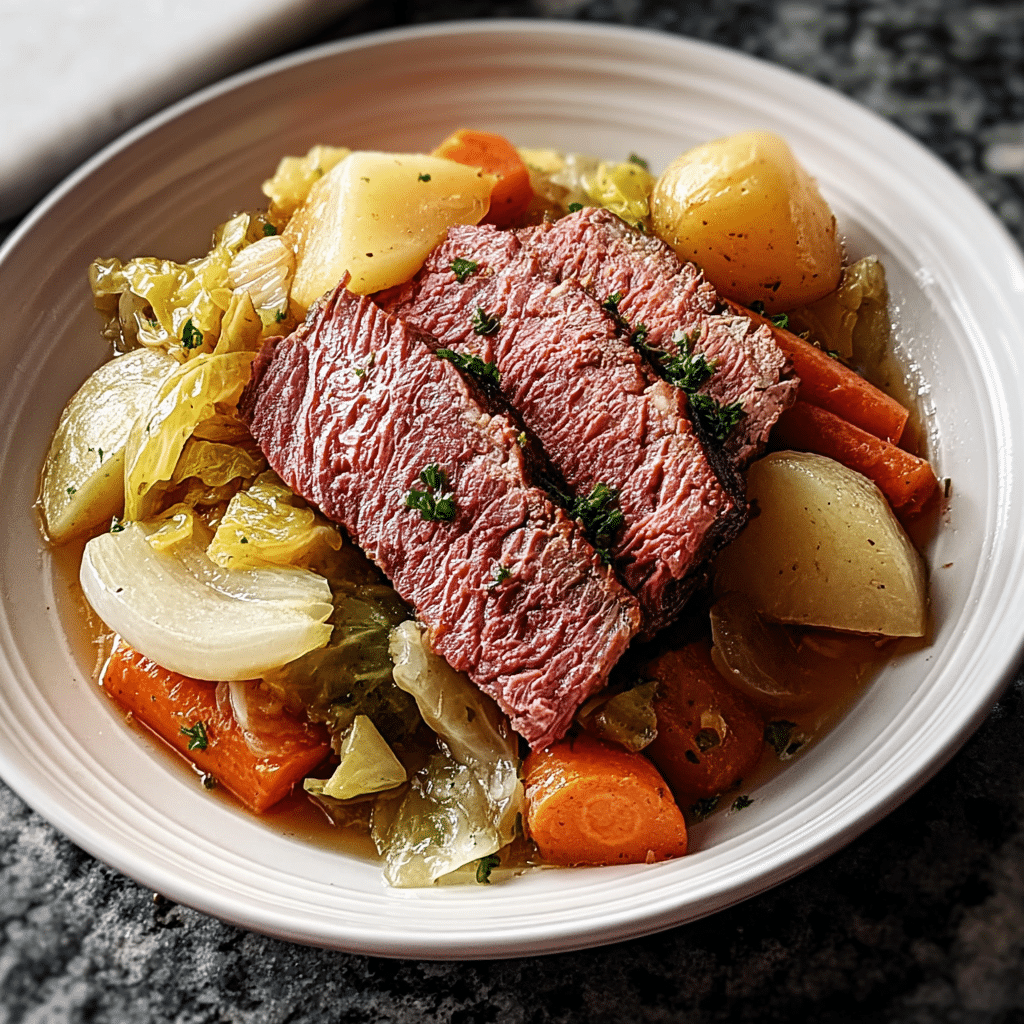 Tender Slow Cooker Corned Beef Cabbage