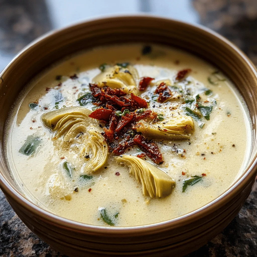 Creamy Lemony Tuscan Artichoke Soup Recipe