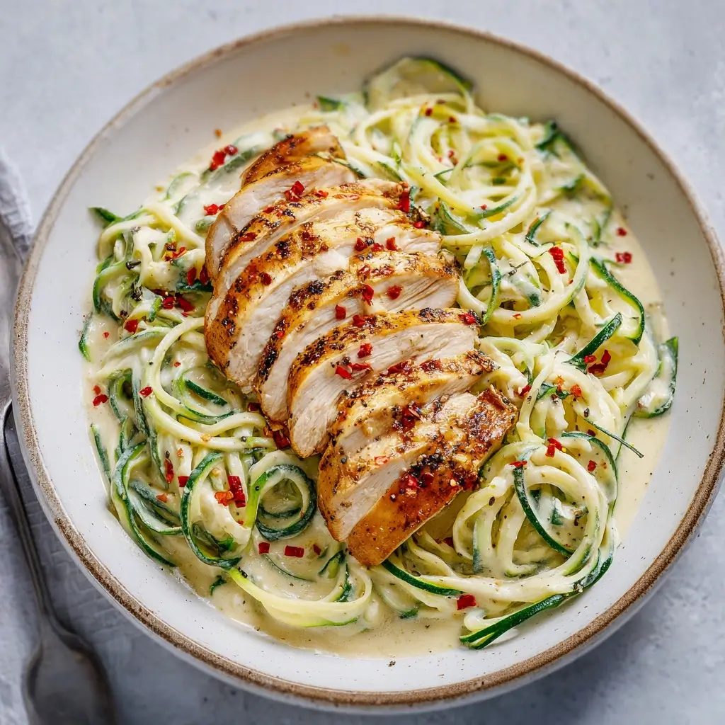 Easy Chicken Alfredo with Zoodles