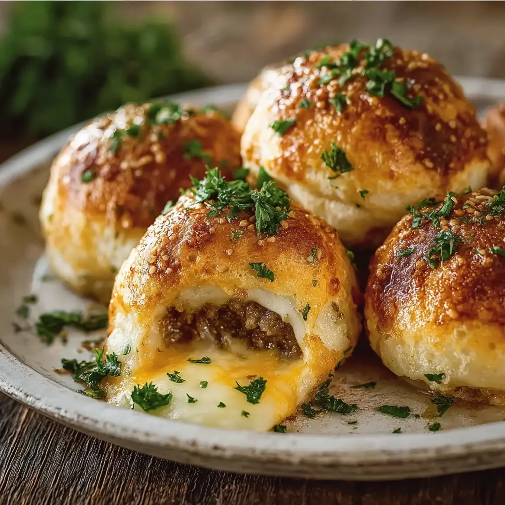 Garlic Parmesan Cheeseburger Bombs