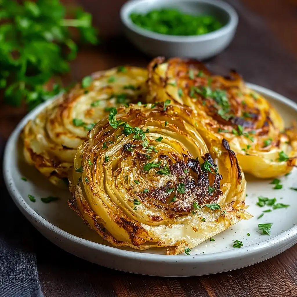 Oven Roasted Garlic Cabbage Steaks
