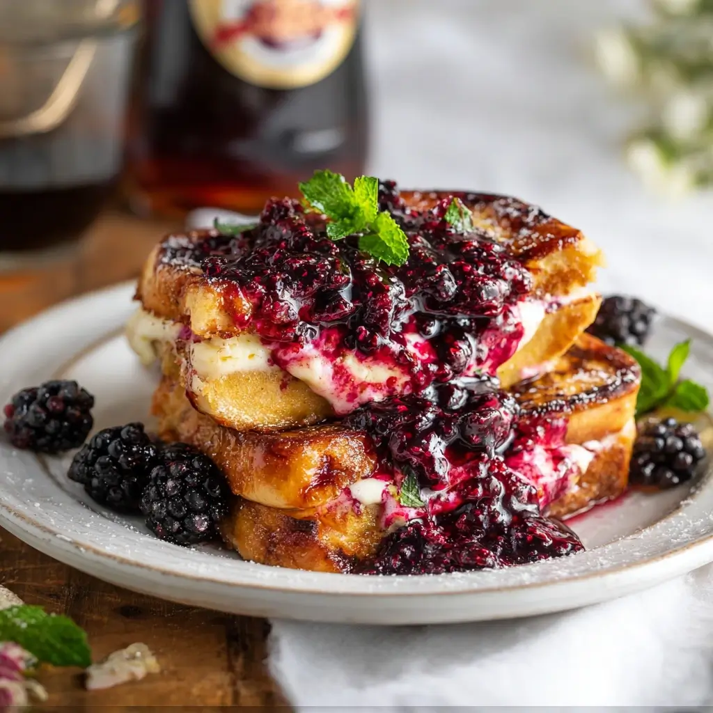 Cream Cheese-Stuffed Blackberry French Toast