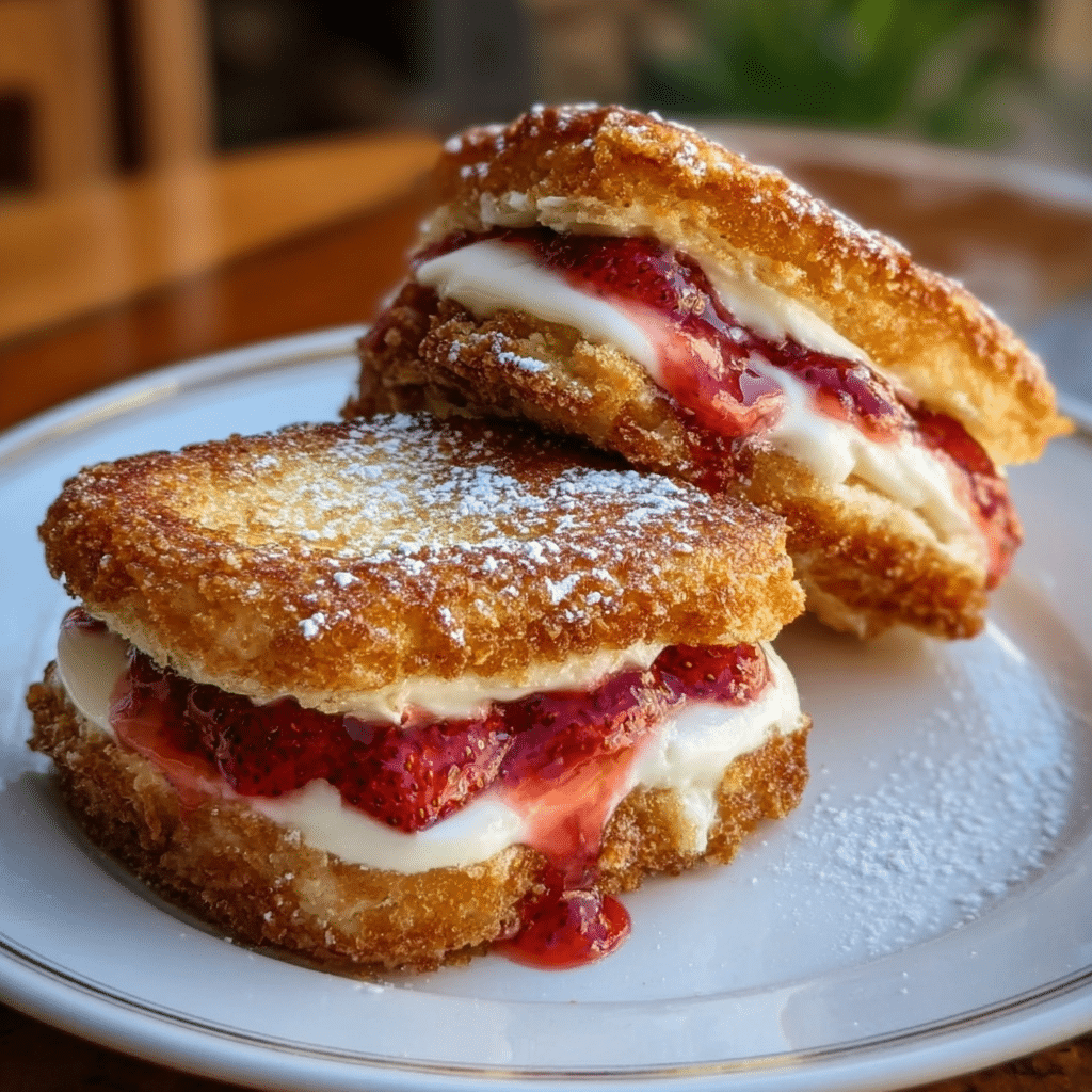 Fried Strawberry Cheesecake Sandwiches