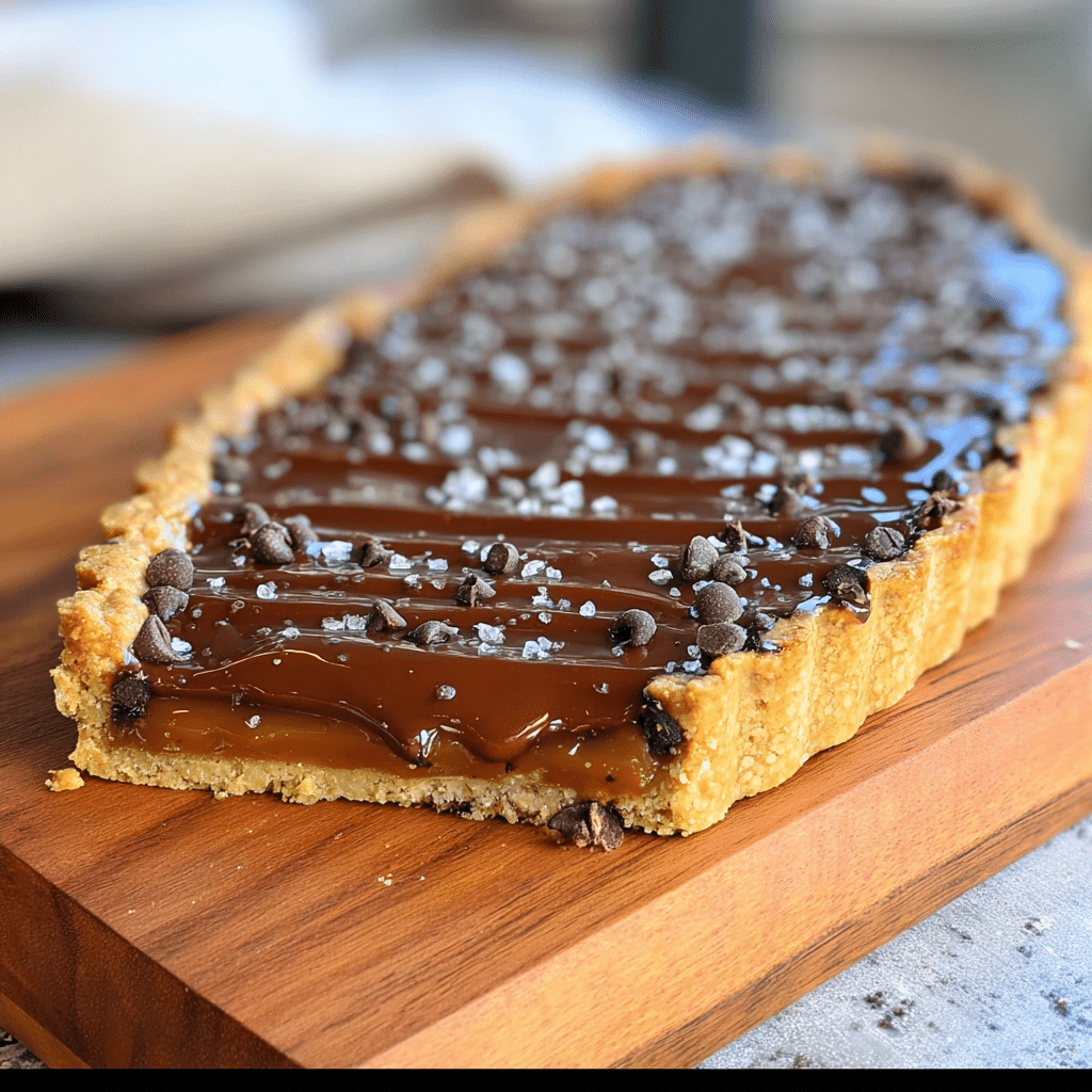 Chocolate Chip Salted Caramel Tart