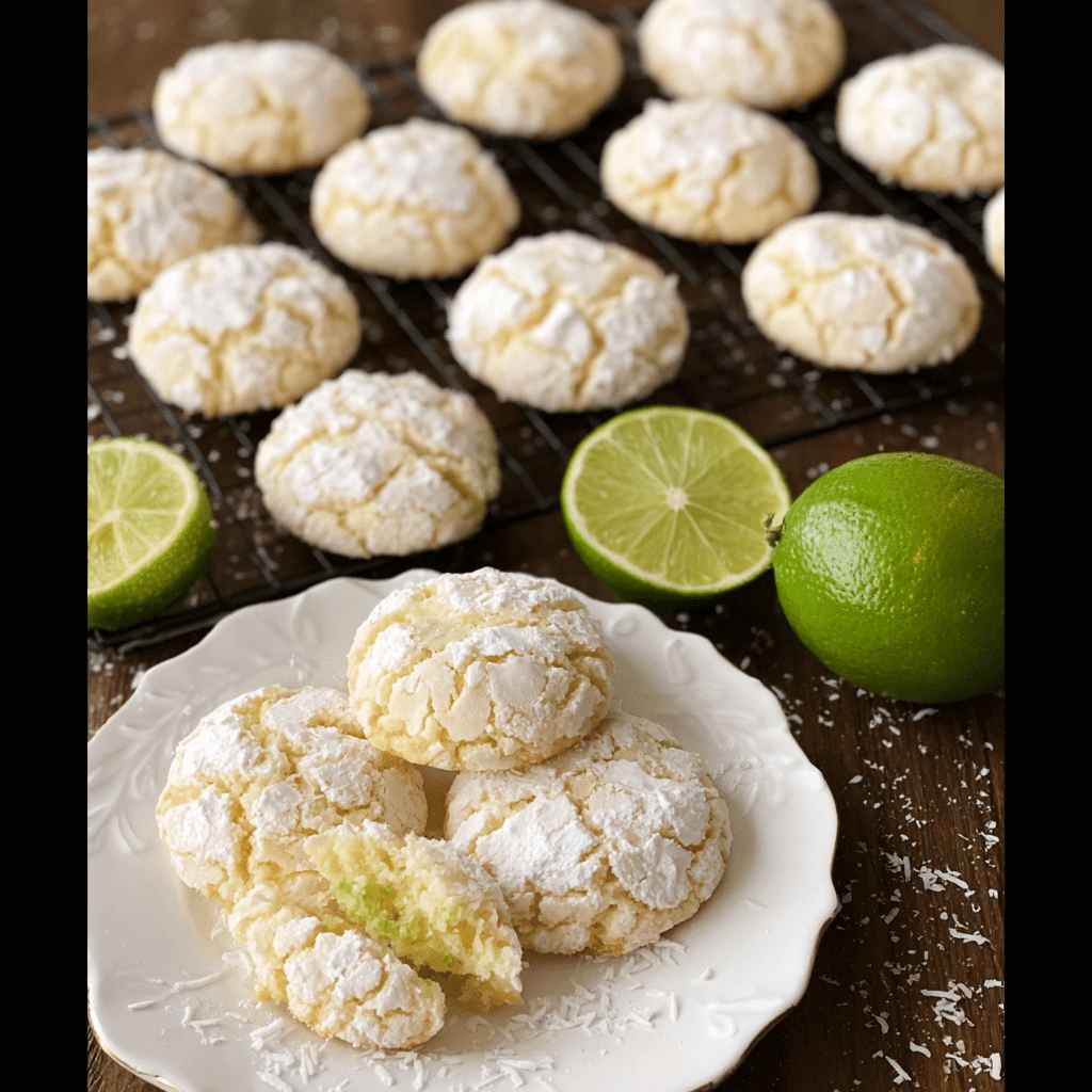 Coconut Key Lime Crinkle Cookies