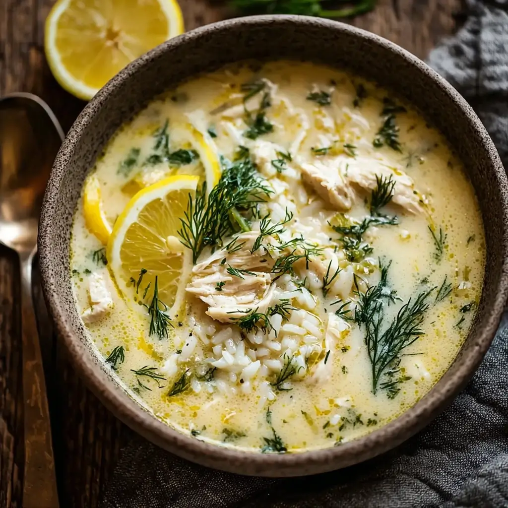Mediterranean Lemon Chicken Soup