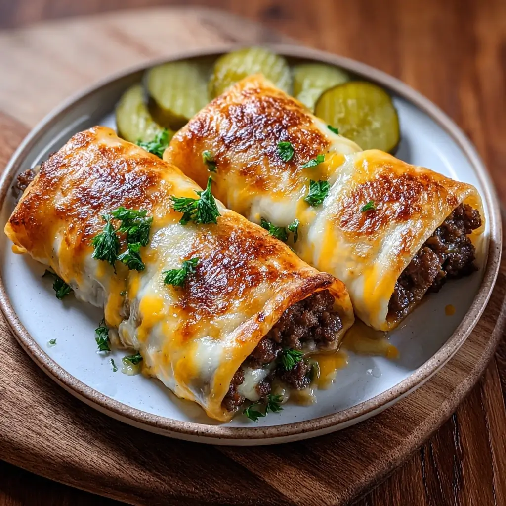 Easy Garlic Butter Beef Cheeseburger Rollups
