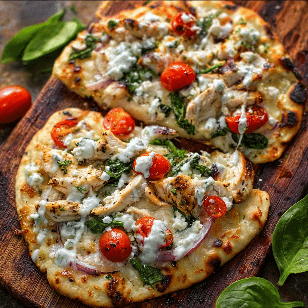 Tzatziki Chicken & Veggie Naan Pizza