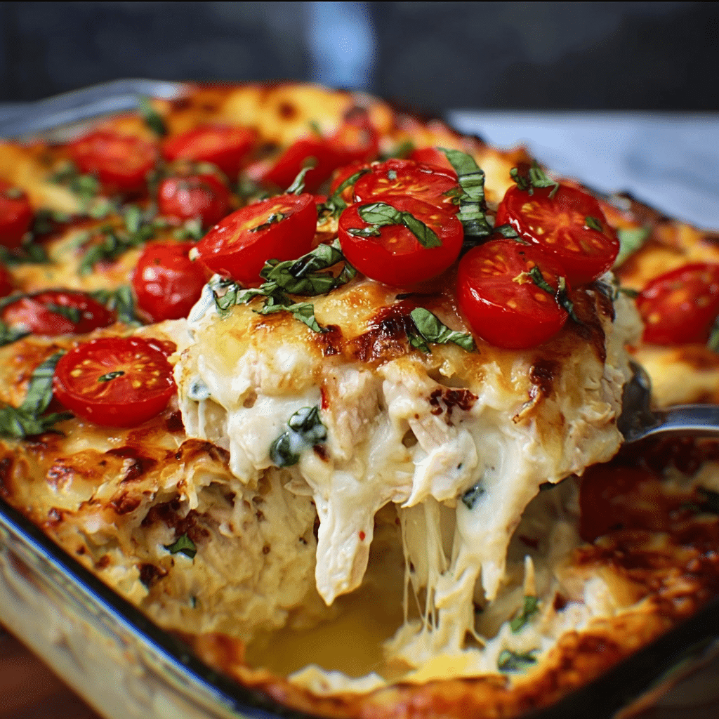 Caprese Chicken Lasagna