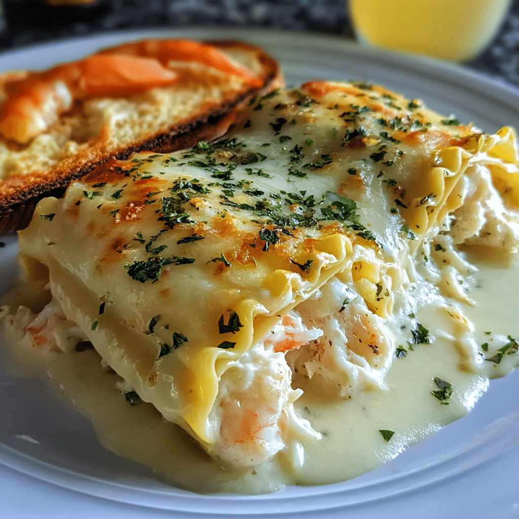 Shrimp & Crab Alfredo Lasagna Roll-Ups