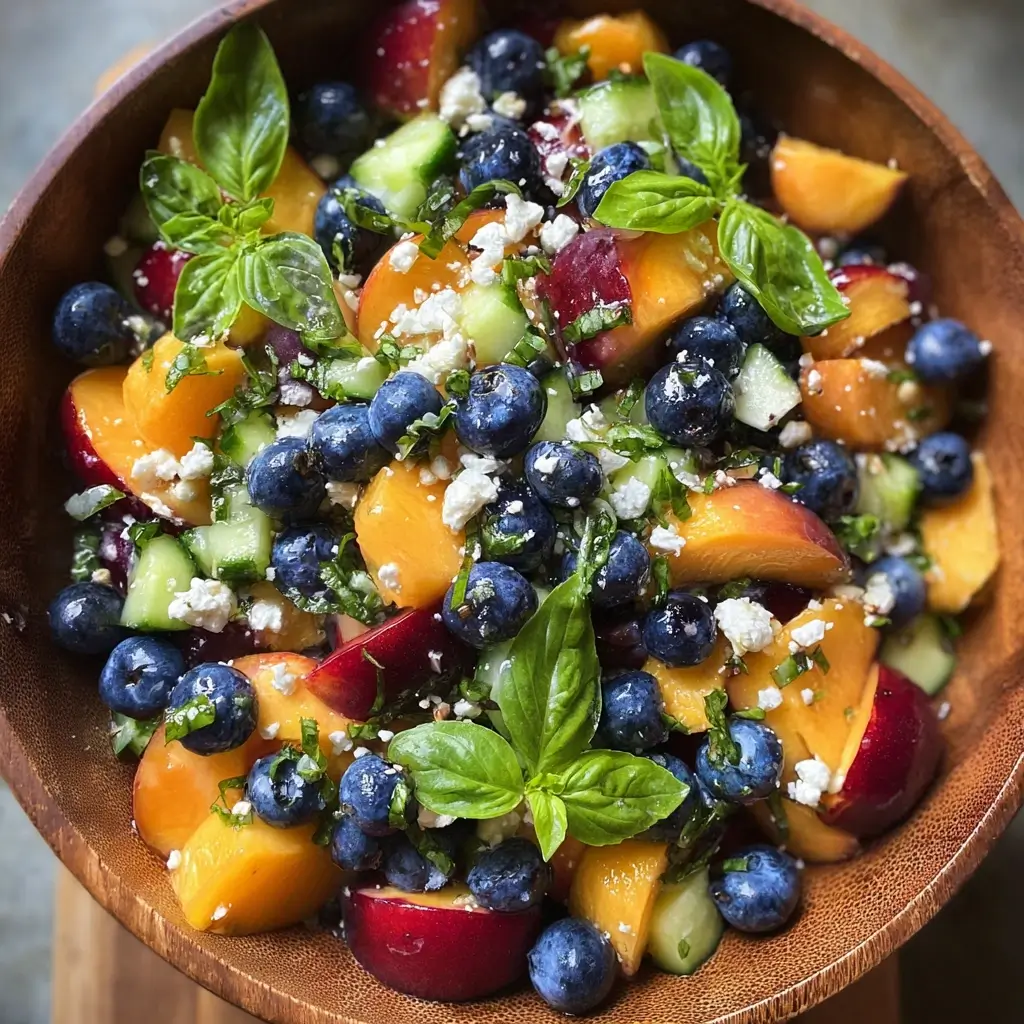 Blueberry Peach Feta Salad