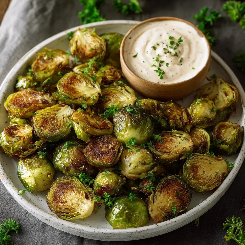 Crispy Brussels Sprouts with Dijon Aioli