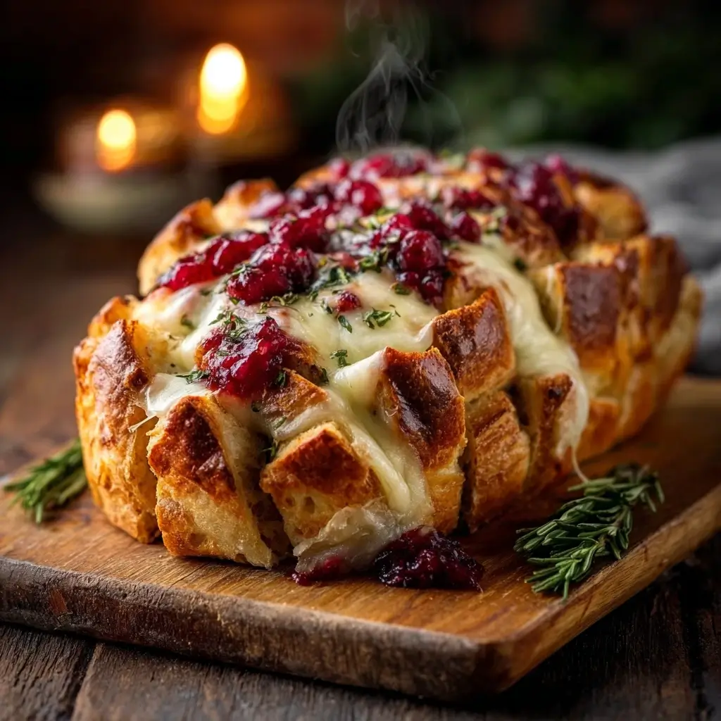 Pull Apart Sourdough Brie Cranberry Bread