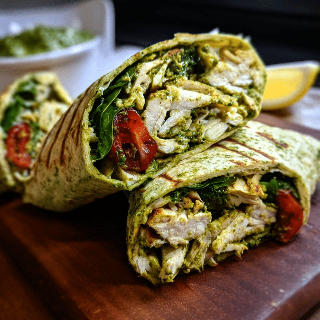 Grilled Pesto Chicken Wraps