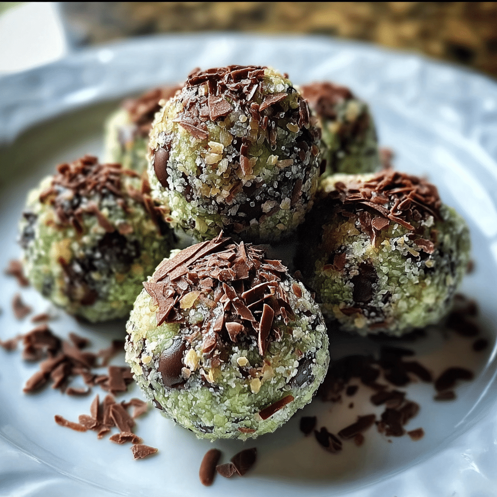 Crispy Mint Chocolate Chip Balls
