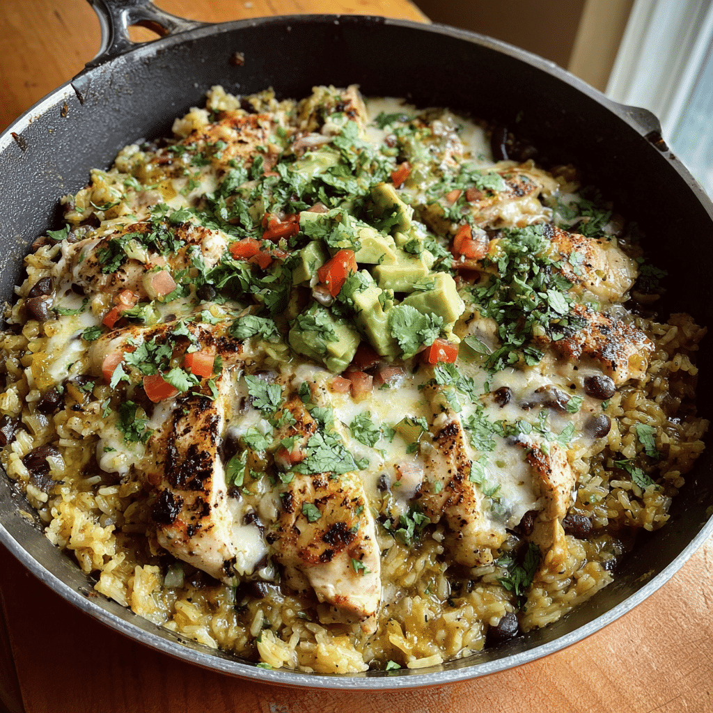 Salsa Verde Chicken & Rice Skillet