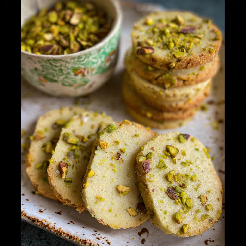 Buttery Pistachio Shortbread Cookies