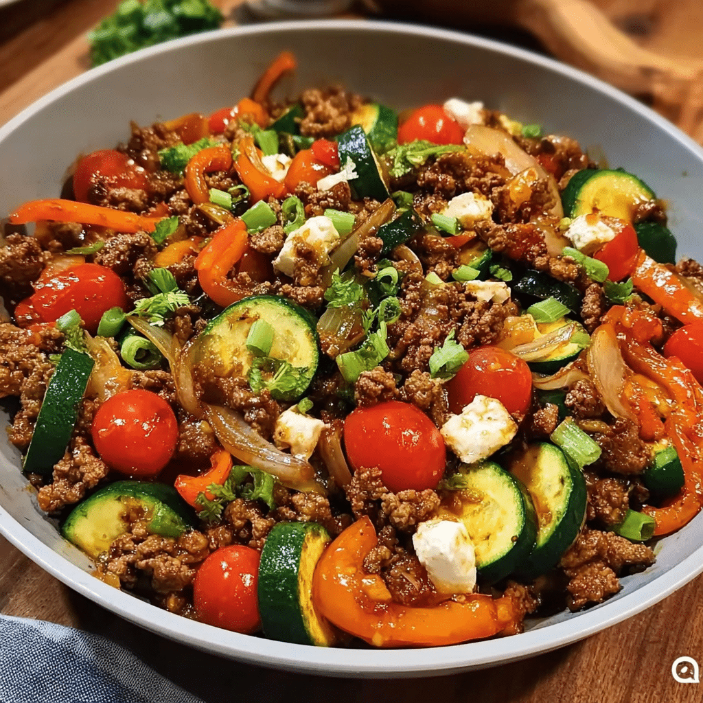 Mediterranean Ground Beef Stir Fry