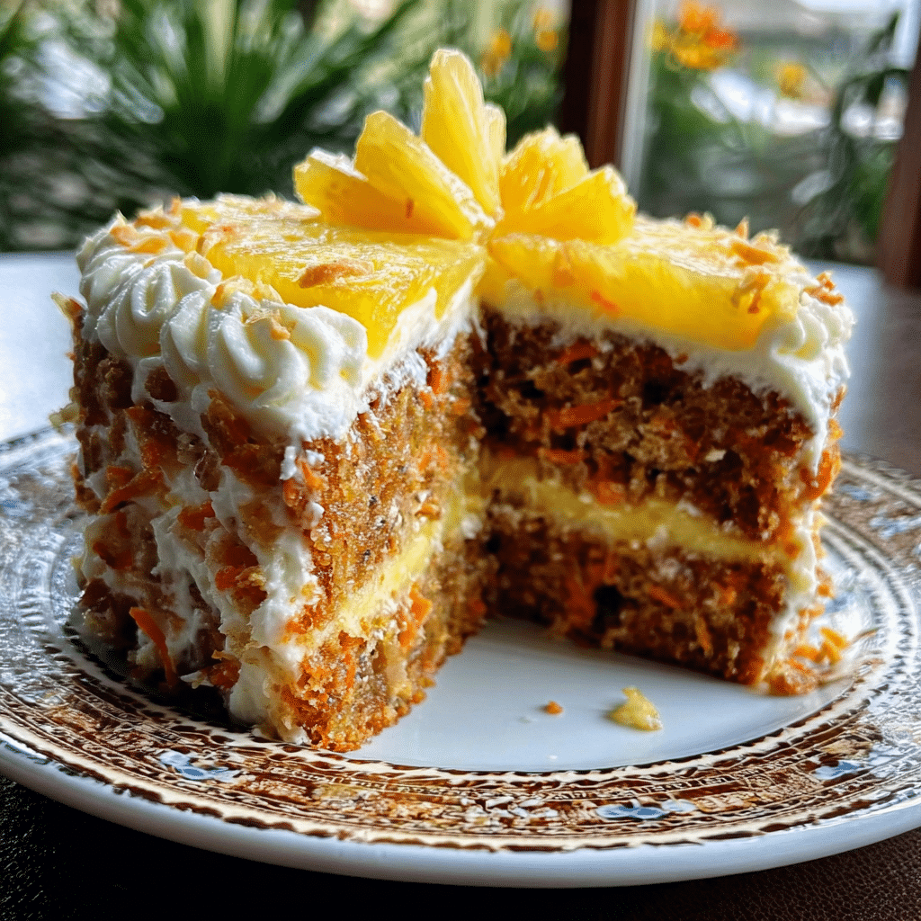 Pineapple Carrot Cream Cake Recipe