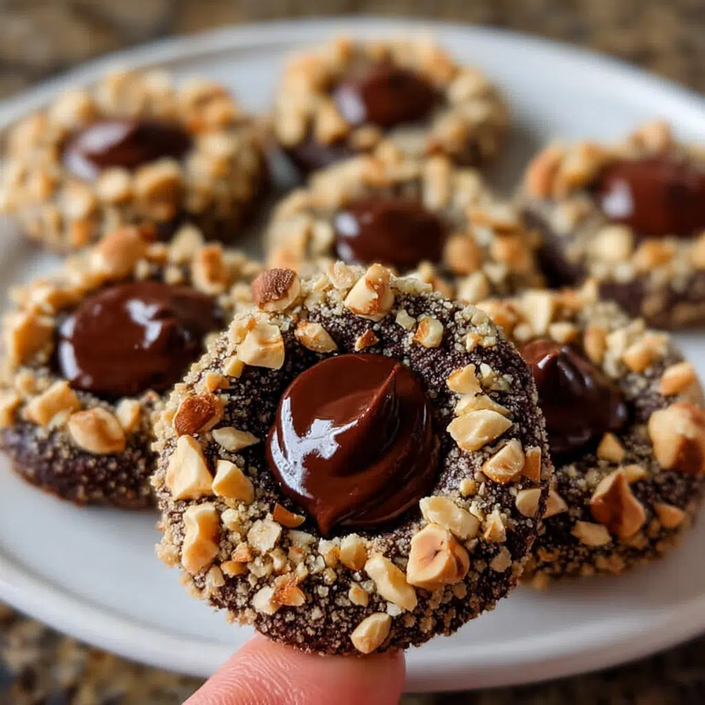 Chocolate Hazelnut Thumbprint Cookies