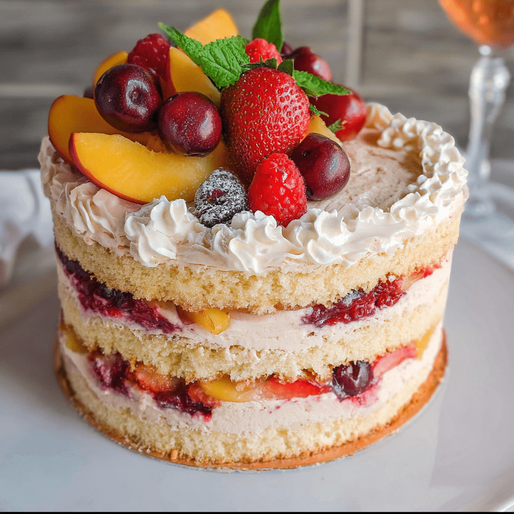 Summer Fruit Sangria Cake Recipe