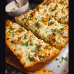 Chicken Alfredo Garlic Bread