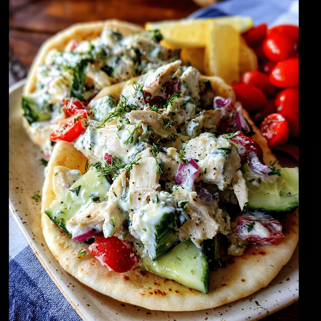 Easy Greek Tzatziki Chicken Salad