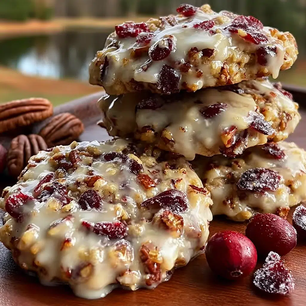 No-Bake Cranberry Pecan Praline Cookies Recipe