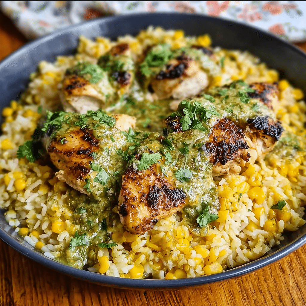 Tender Salsa Verde Chicken and Rice
