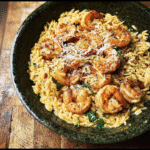 One Pan Parmesan Orzo with Shrimp