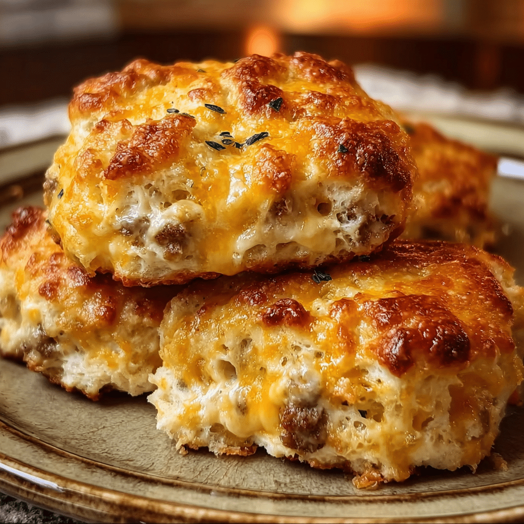 Sausage Cheese Butter Swim Biscuits