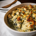 High-Protein Spinach Artichoke Chicken Casserole