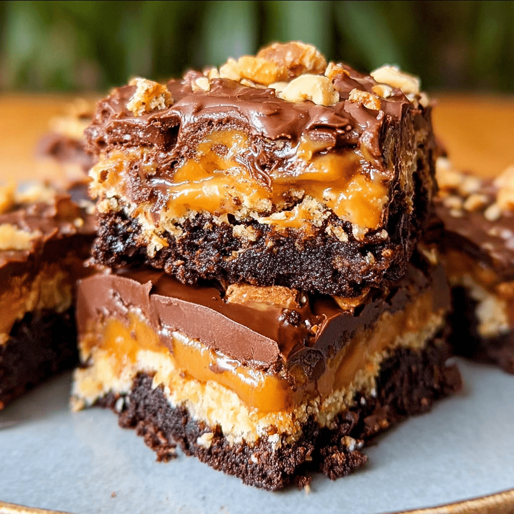 Outrageous Snickers Brownies
