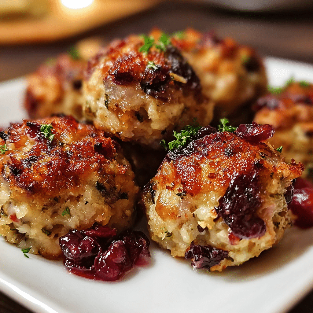 Cranberry Turkey Stuffing Balls
