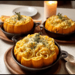 Pumpkin Alfredo Pasta Cauldrons