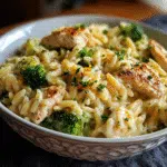 Cheesy Chicken Broccoli Orzo