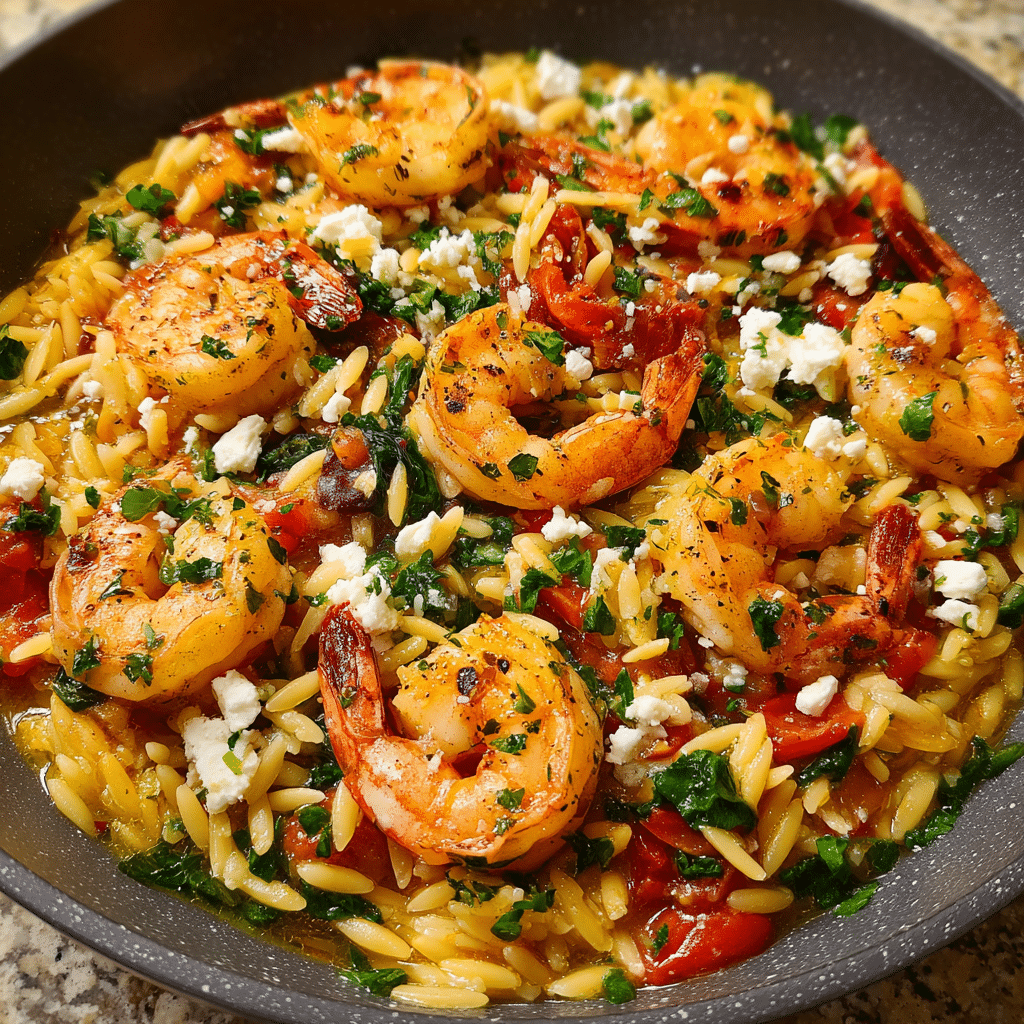 Greek Shrimp with Orzo