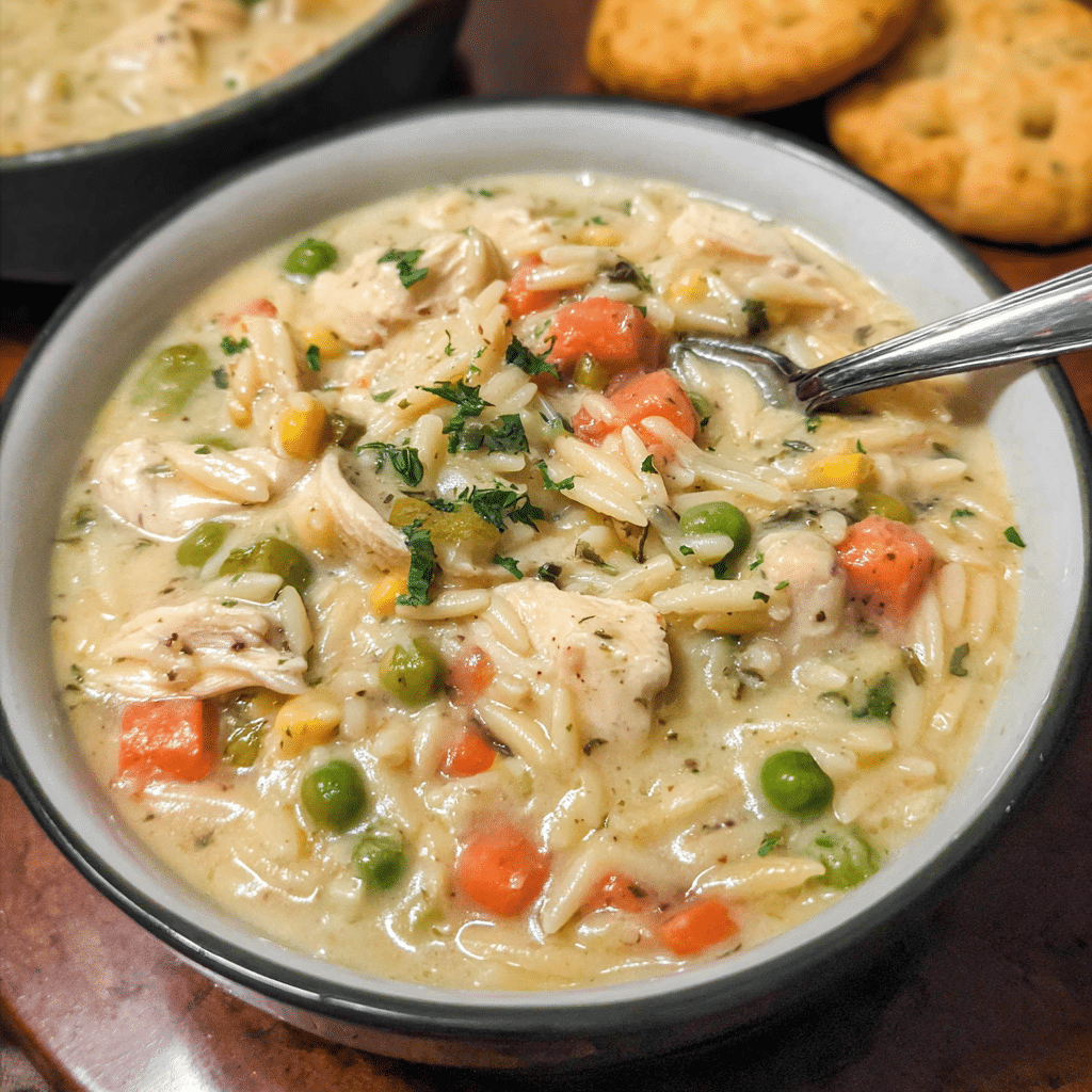 Creamy Chicken Pot Pie Orzo